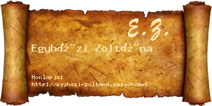 Egyházi Zoltána névjegykártya